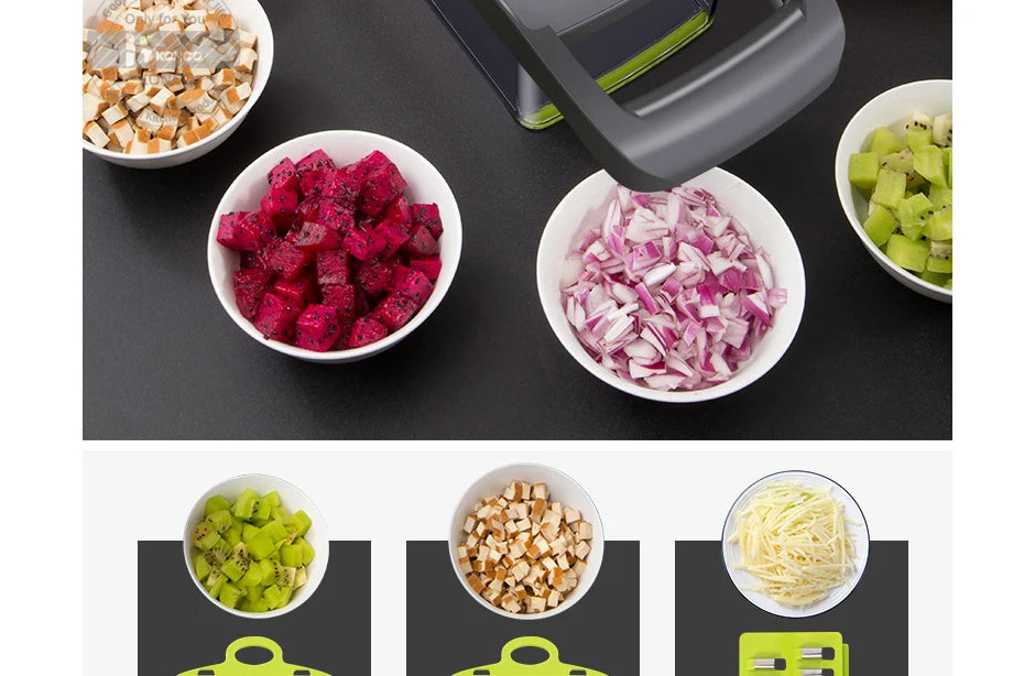Konco Multi-functional Vegetable Fruits Tool Potato Masher ricer Vegetable Mandoline slicer Peeler Cutter Carrot Shredder Grater