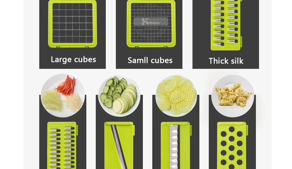 Konco Multi-functional Vegetable Fruits Tool Potato Masher ricer Vegetable Mandoline slicer Peeler Cutter Carrot Shredder Grater