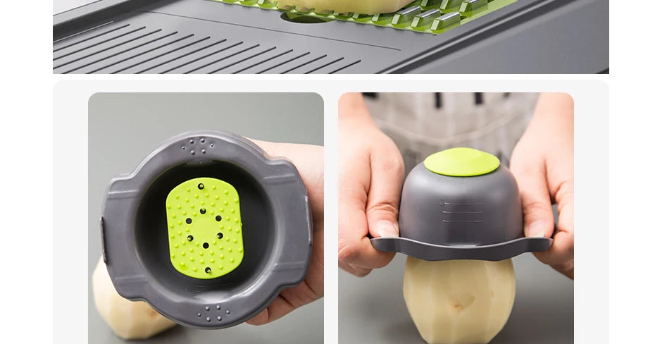 Konco Multi-functional Vegetable Fruits Tool Potato Masher ricer Vegetable Mandoline slicer Peeler Cutter Carrot Shredder Grater