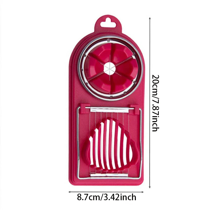 Stainless Steel Egg Cutter – Dual-Purpose Wire Slicer with Base