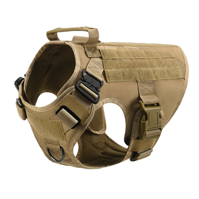 Military Dog Harness Set – Tactical Vest with Leash for Large Dogs
