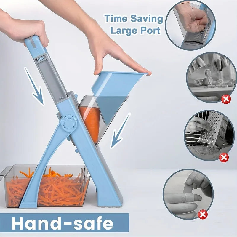 Easy Operation Vertical Food Chopper - Effortless Salad & Coleslaw Maker, Compact for Small Kitchens, Dishwasher Safe