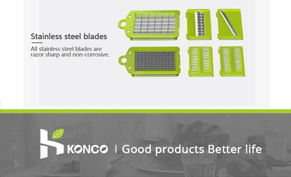 Konco Multi-functional Vegetable Fruits Tool Potato Masher ricer Vegetable Mandoline slicer Peeler Cutter Carrot Shredder Grater