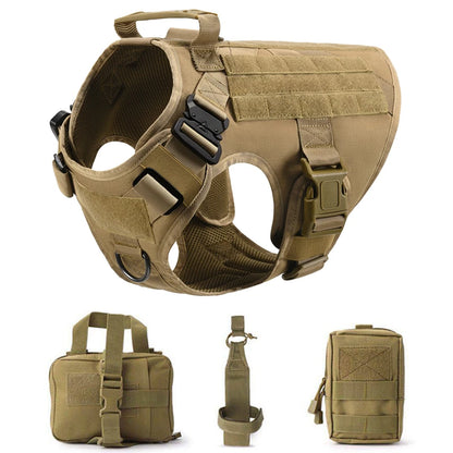 Military Dog Harness Set – Tactical Vest with Leash for Large Dogs