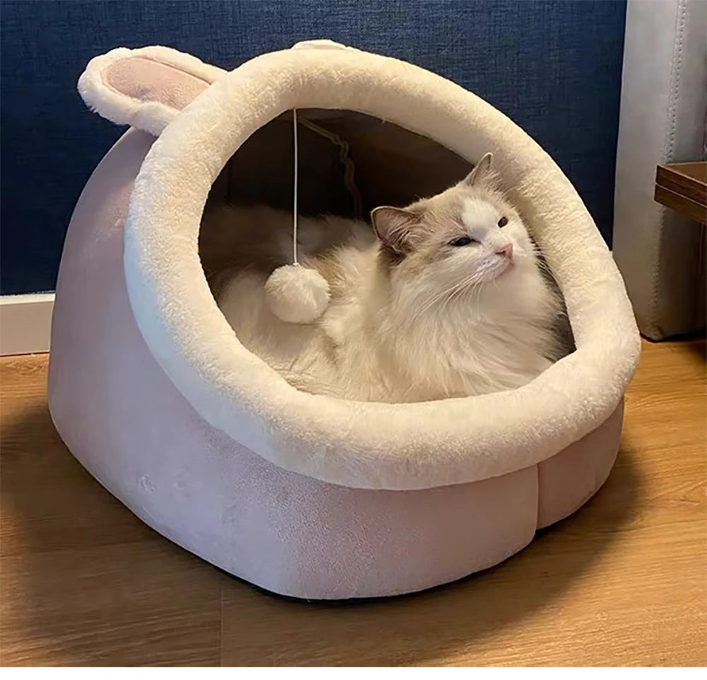 Cute Cat Bed – Deep Sleep Foldable Cave for Cats & Puppies