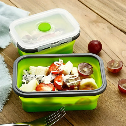 Space-Saving Food Containers – Foldable Silicone Lunch Box Set