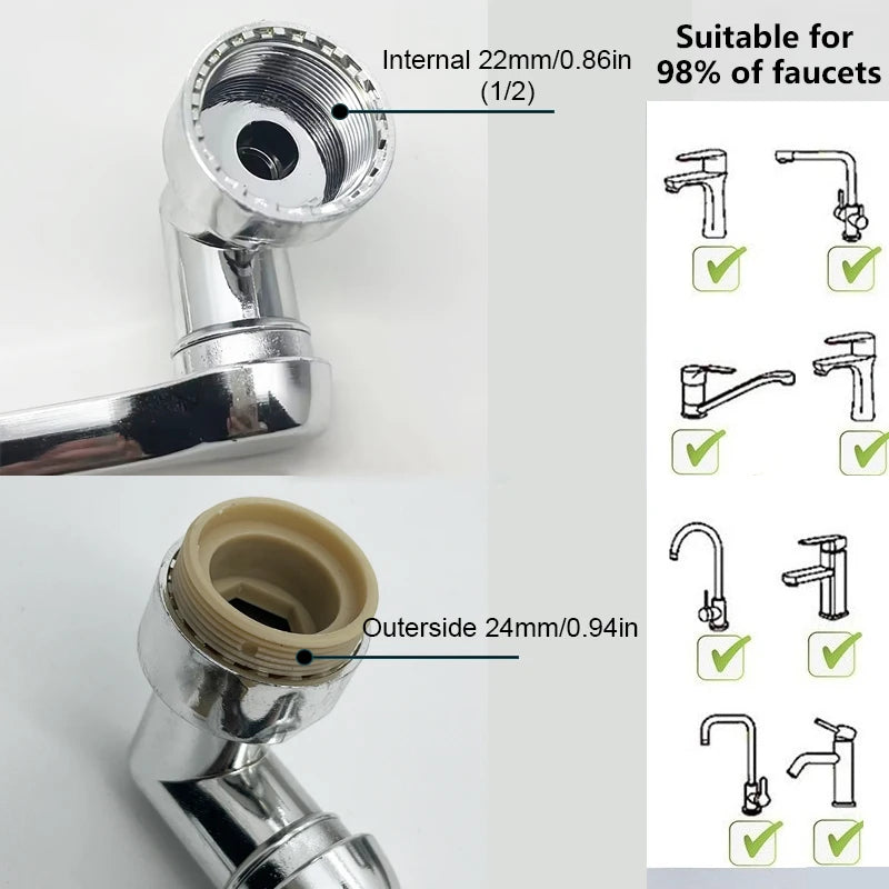 Universal Faucet Sprayer – 1080° Rotating Tap Extension Head