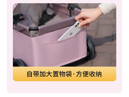 Small pet cart, dog, cat, teddy cart, outdoor small pet cart, lightweight and foldable small cart