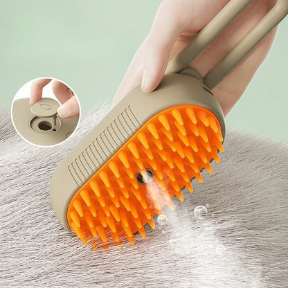 3-in-1 Pet Grooming Brush – Electric Steam Comb & Massage Tool