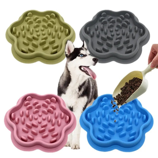 1 Pc Slow Feeder Bowl for Pets - Non-Slip Silicone Mat & Dog Cat Bowl, Anti-Gulping Food Dispenser for Fast Eaters