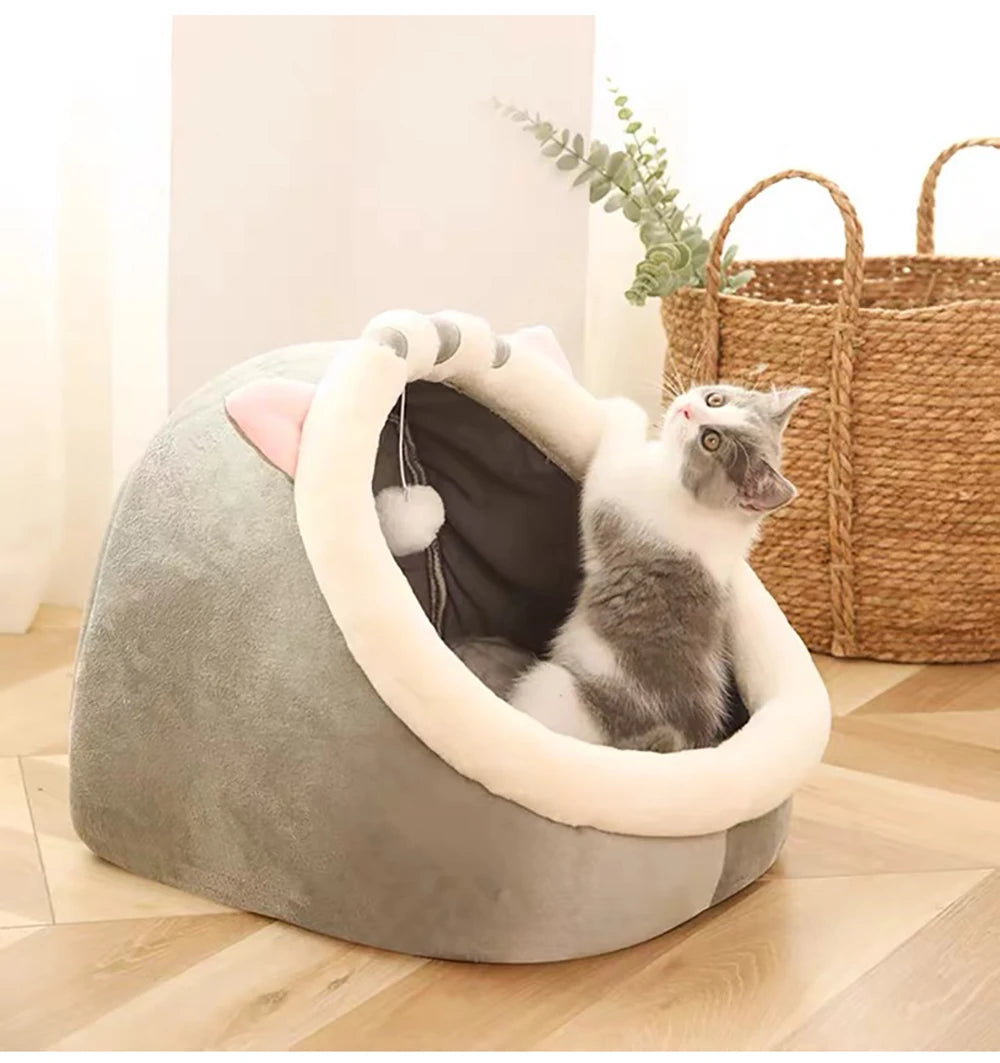Cute Cat Bed – Deep Sleep Foldable Cave for Cats & Puppies