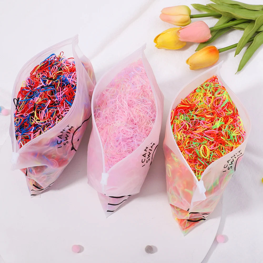 Kids Hair Bands – Colorful Rubber Ties for Ponytails & Hairstyles