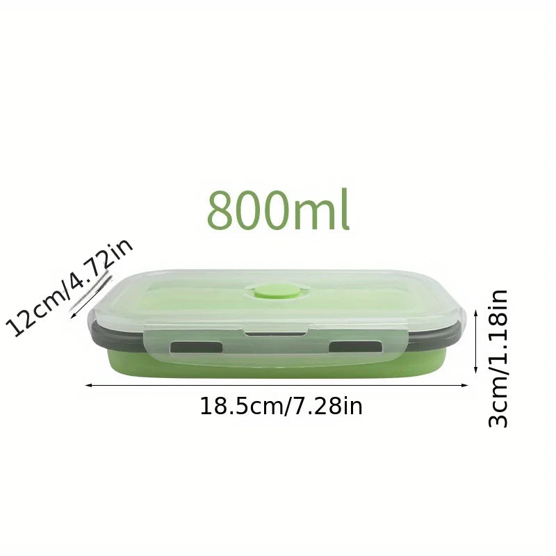 Space-Saving Food Containers – Foldable Silicone Lunch Box Set