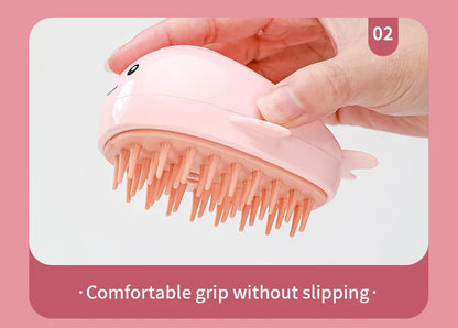 3-in-1 Pet Grooming Brush – Electric Steam Comb & Massage Tool