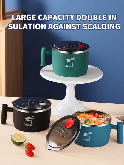 Sealed Stainless Steel Bowl – Portable Noodle & Soup Container