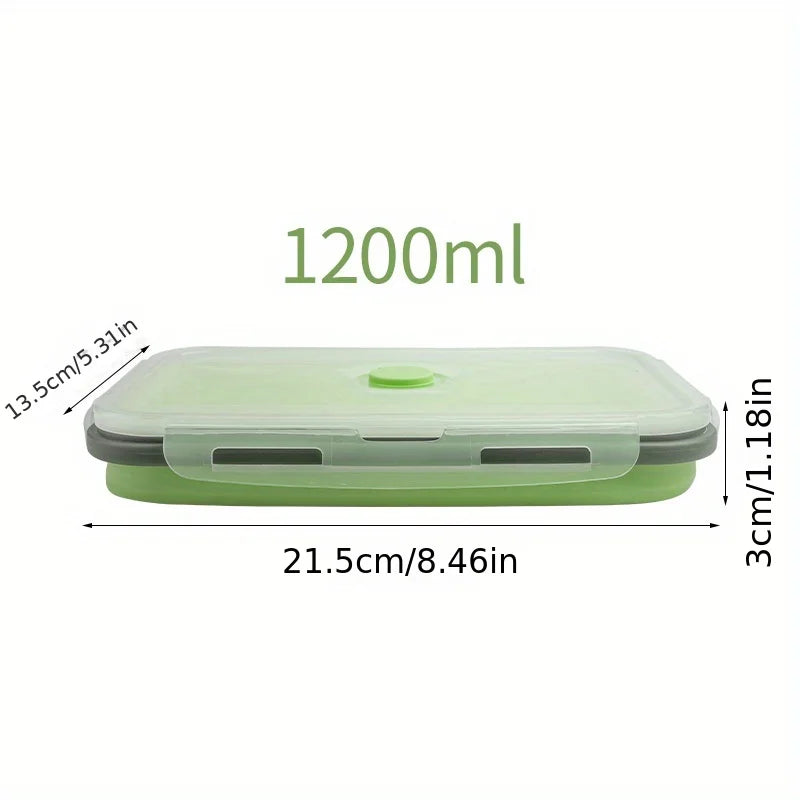 Space-Saving Food Containers – Foldable Silicone Lunch Box Set