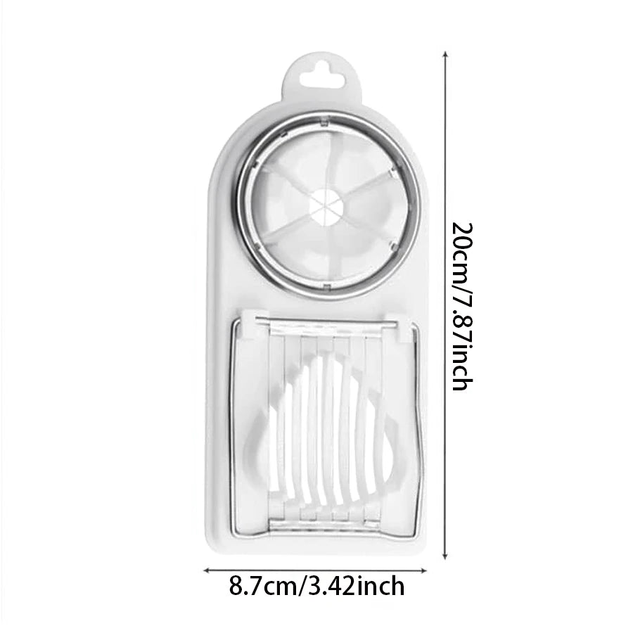 Stainless Steel Egg Cutter – Dual-Purpose Wire Slicer with Base