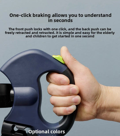 Premium 3M Retractable Double Dog Leash For Small Dogs Reflective 360 Swivel No Tangle Walking Pet Lead With LED Lights