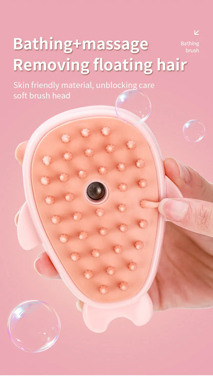 3-in-1 Pet Grooming Brush – Electric Steam Comb & Massage Tool