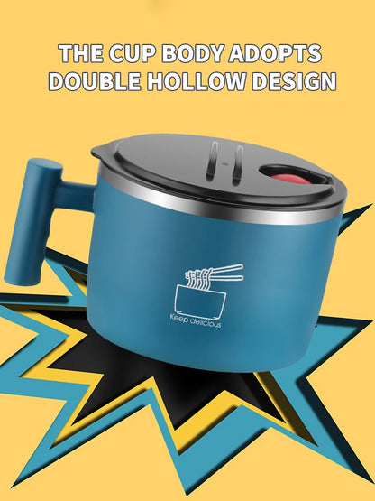 Sealed Stainless Steel Bowl – Portable Noodle & Soup Container
