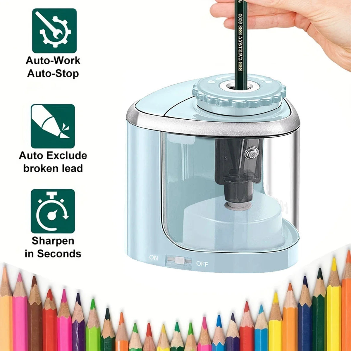 Electric Pencil Sharpener – Fast, Safe & Portable for Students and Offices