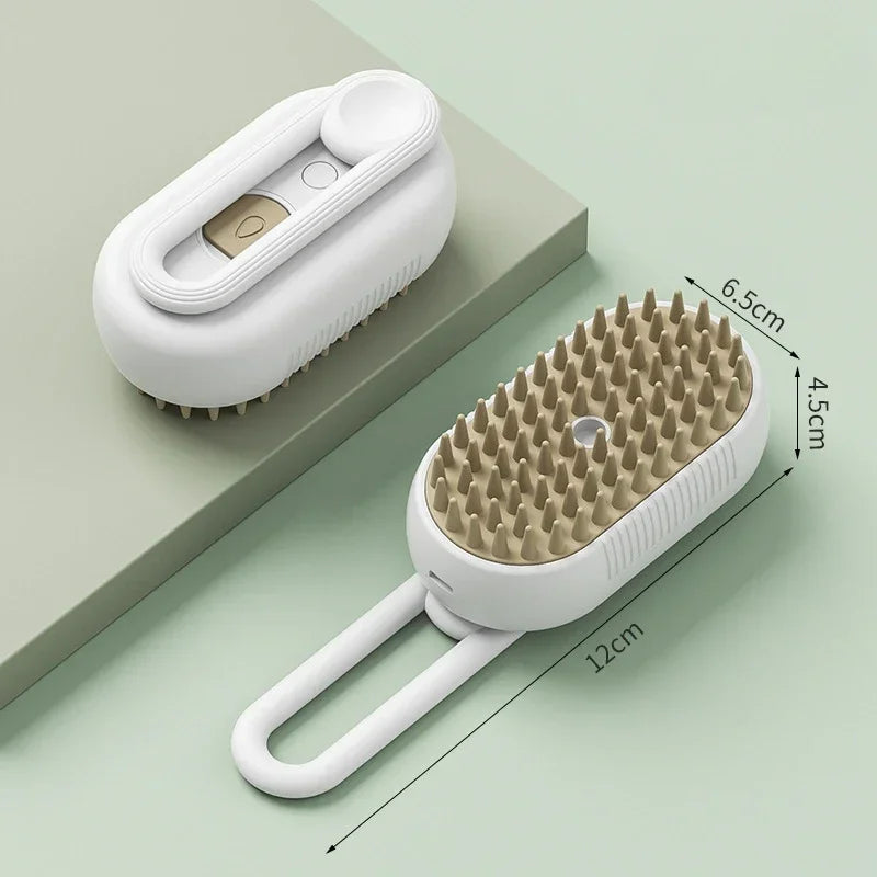 3-in-1 Pet Grooming Brush – Electric Steam Comb & Massage Tool