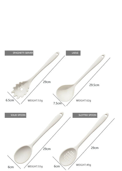 10/18Pcs Silicone Cooking Utensils Sets Pink Non-Stick Baking Tools Kitchenware Spatula Spoon Food Tongs Kitchen Kit with Box