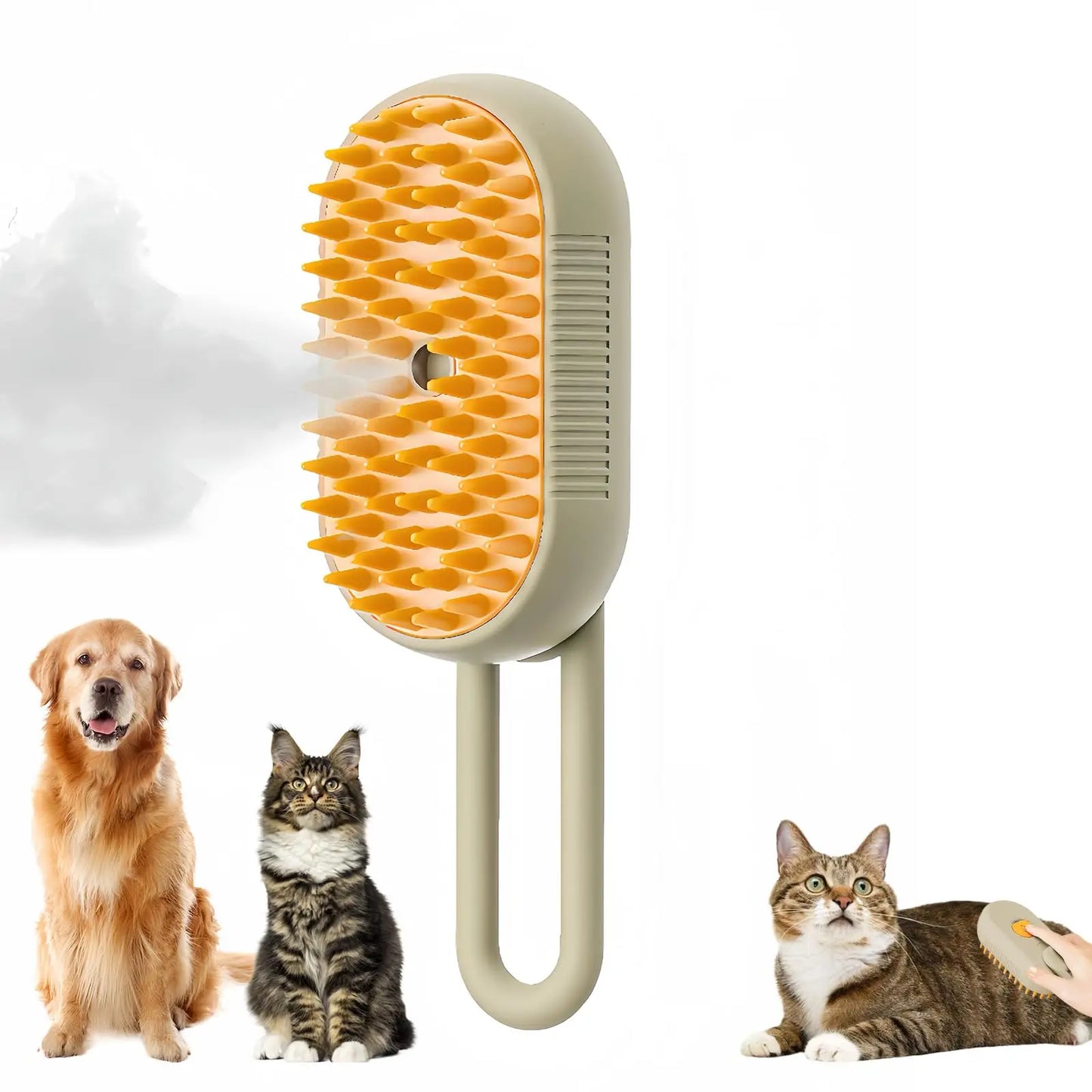 3-in-1 Pet Grooming Brush – Electric Steam Comb & Massage Tool