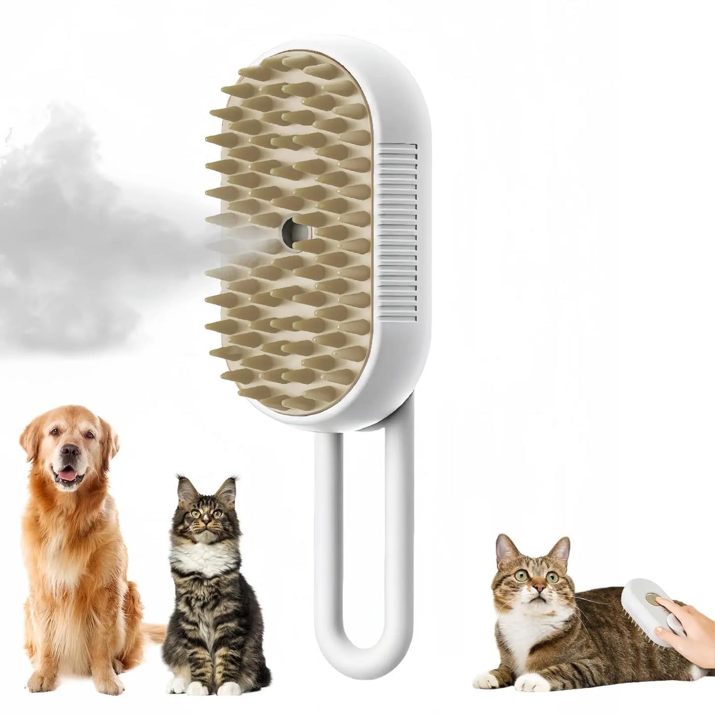 3-in-1 Pet Grooming Brush – Electric Steam Comb & Massage Tool