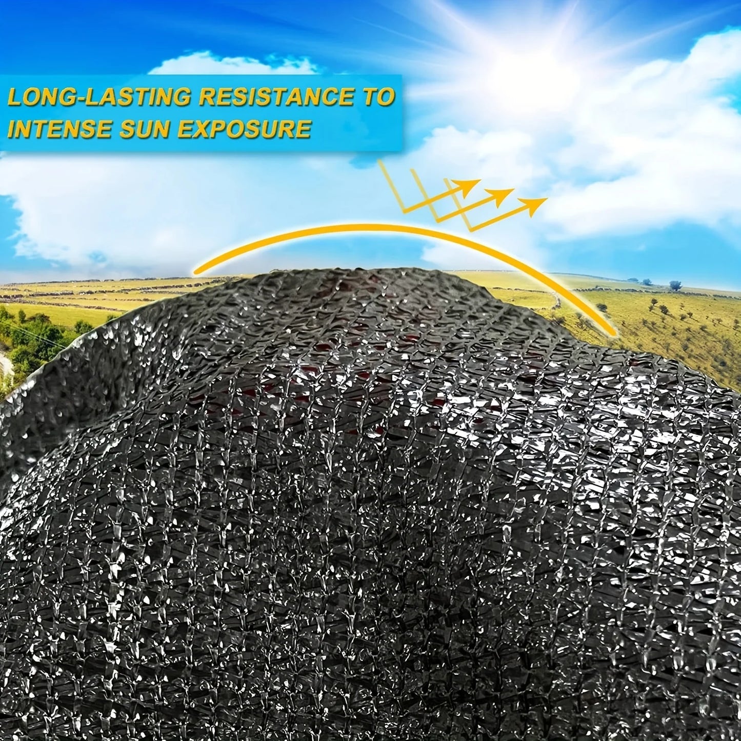 Black Shade Net – UV Protection Mesh Cover with Grommets