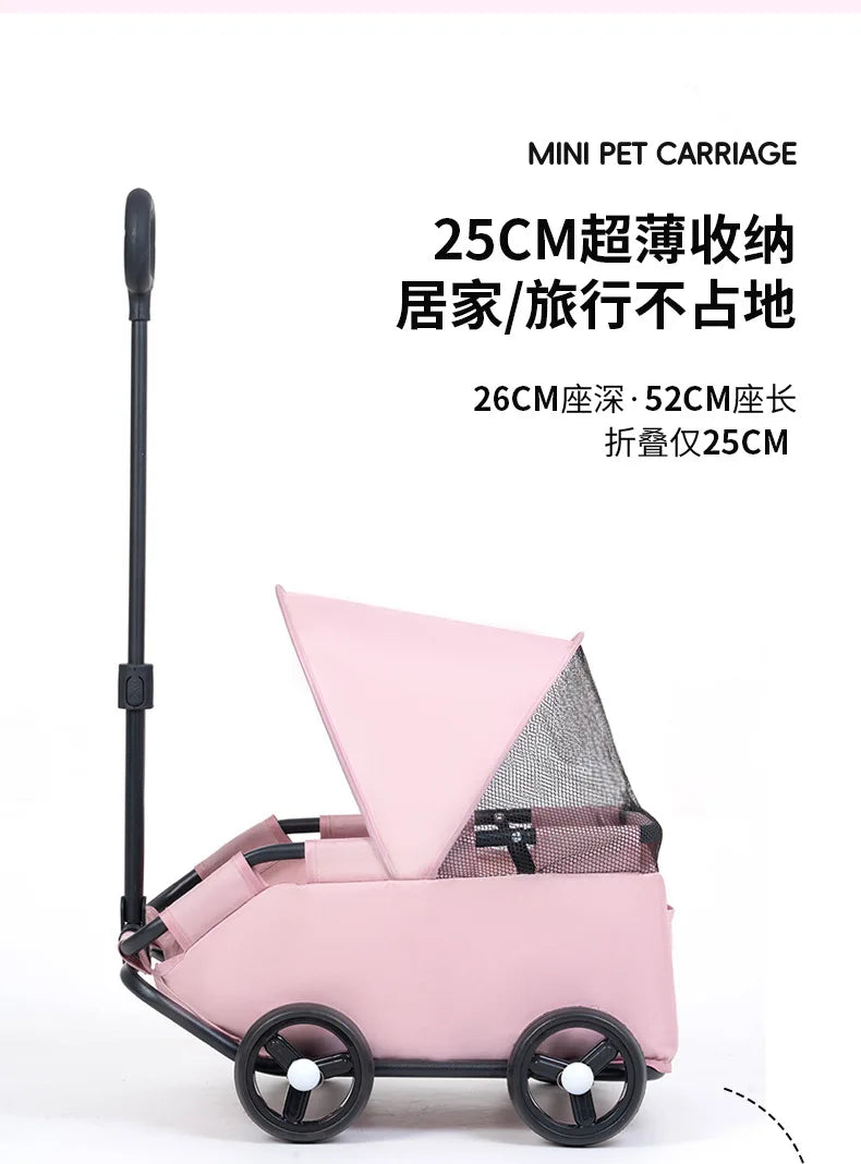 Small pet cart, dog, cat, teddy cart, outdoor small pet cart, lightweight and foldable small cart
