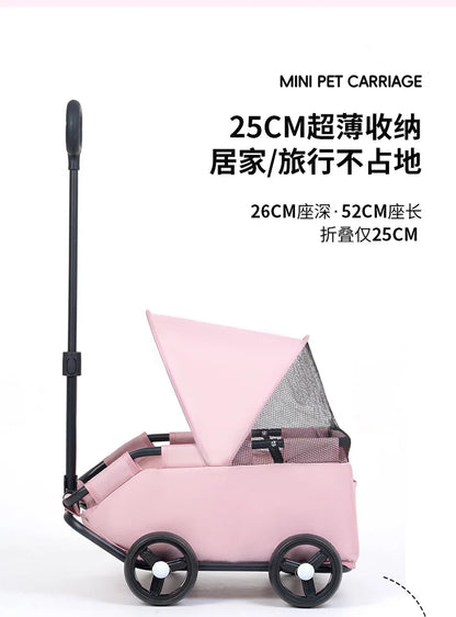 Small pet cart, dog, cat, teddy cart, outdoor small pet cart, lightweight and foldable small cart