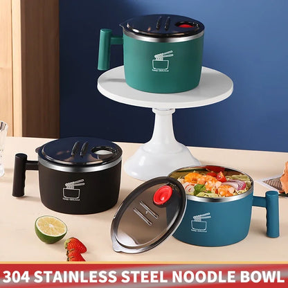 Sealed Stainless Steel Bowl – Portable Noodle & Soup Container
