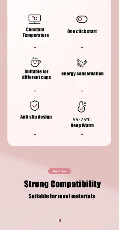 Smart Cup Warmer – USB Heating Coaster with 3 Temperature Settings (55°C)