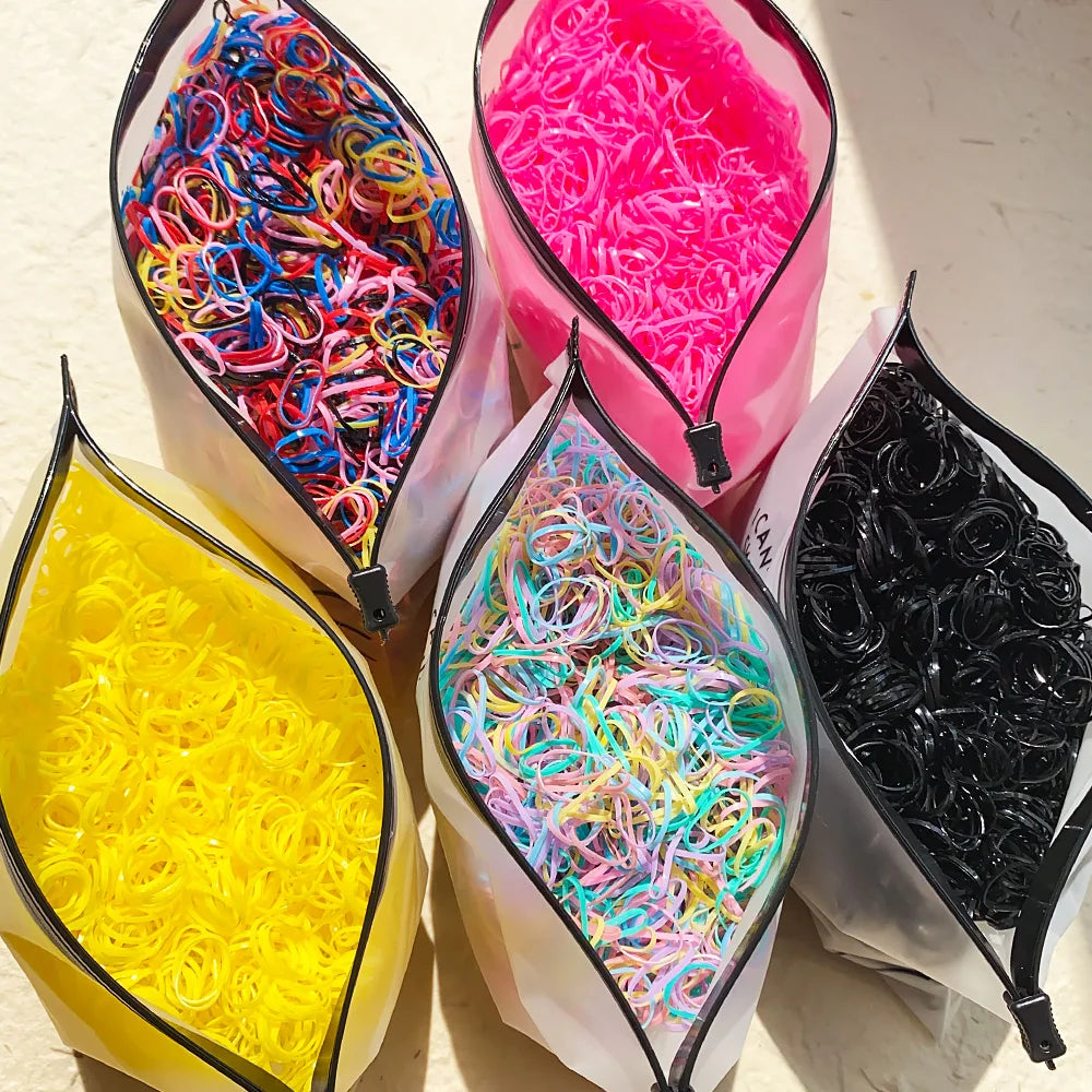 Kids Hair Bands – Colorful Rubber Ties for Ponytails & Hairstyles