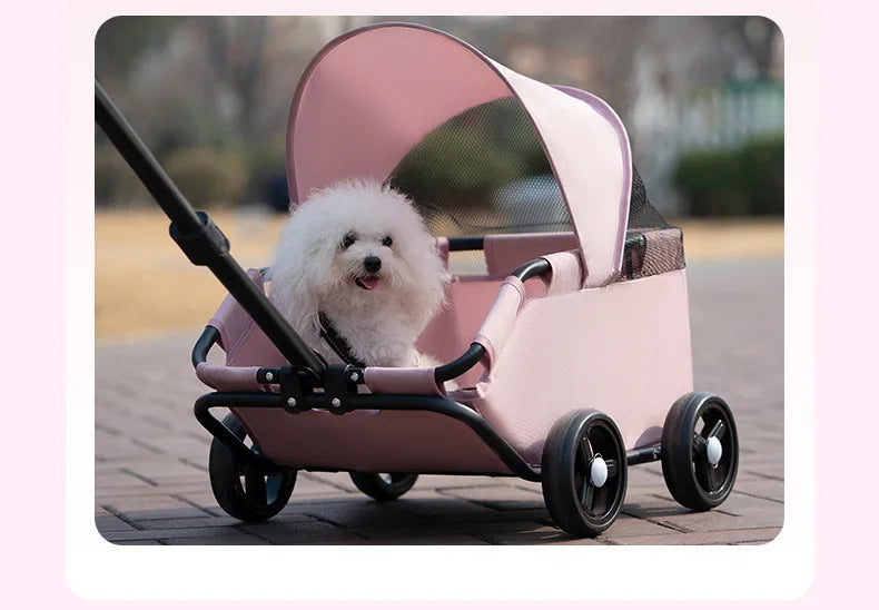 Small pet cart, dog, cat, teddy cart, outdoor small pet cart, lightweight and foldable small cart