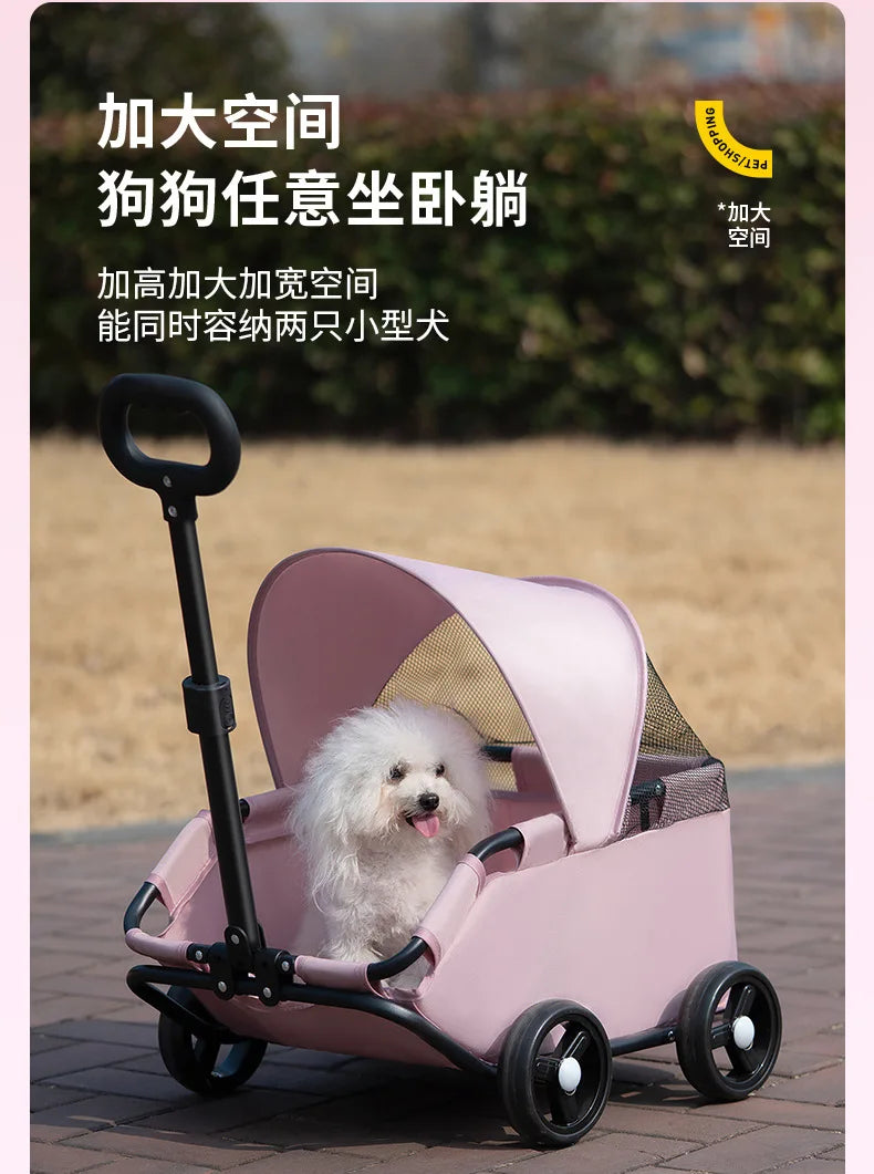 Small pet cart, dog, cat, teddy cart, outdoor small pet cart, lightweight and foldable small cart