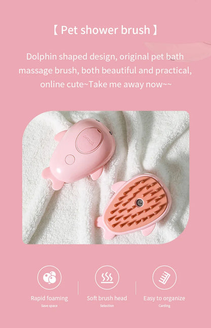 3-in-1 Pet Grooming Brush – Electric Steam Comb & Massage Tool