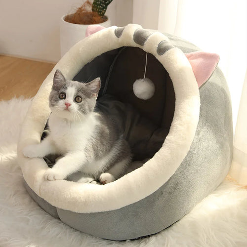 Cute Cat Bed – Deep Sleep Foldable Cave for Cats & Puppies