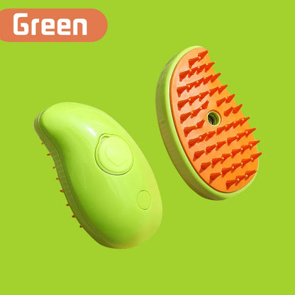 3-in-1 Pet Grooming Brush – Electric Steam Comb & Massage Tool