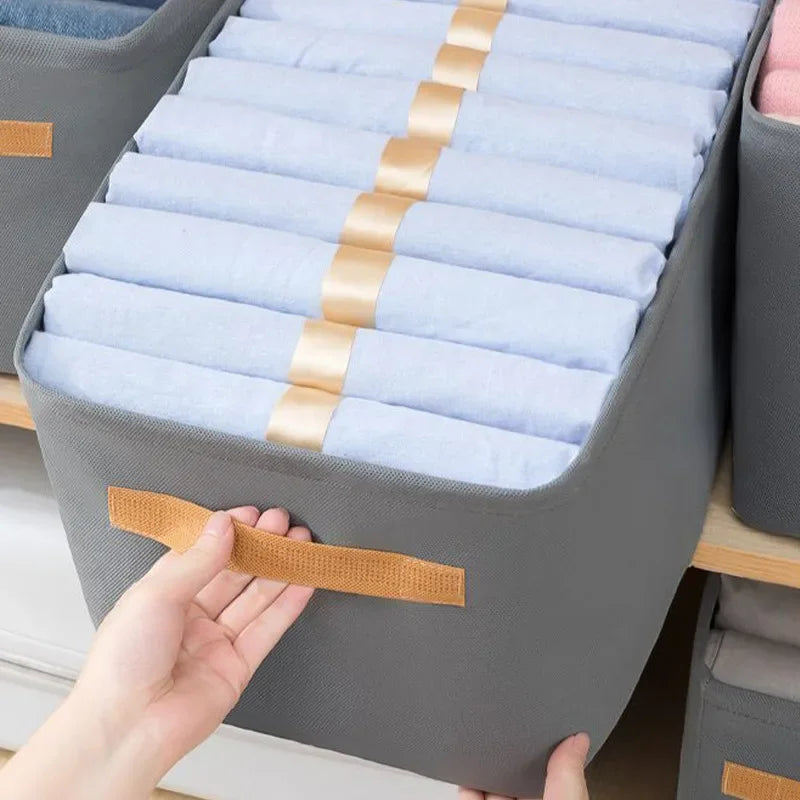 Drawer Clothes Organizer – Thick Fabric Storage Box for Jeans & Tops