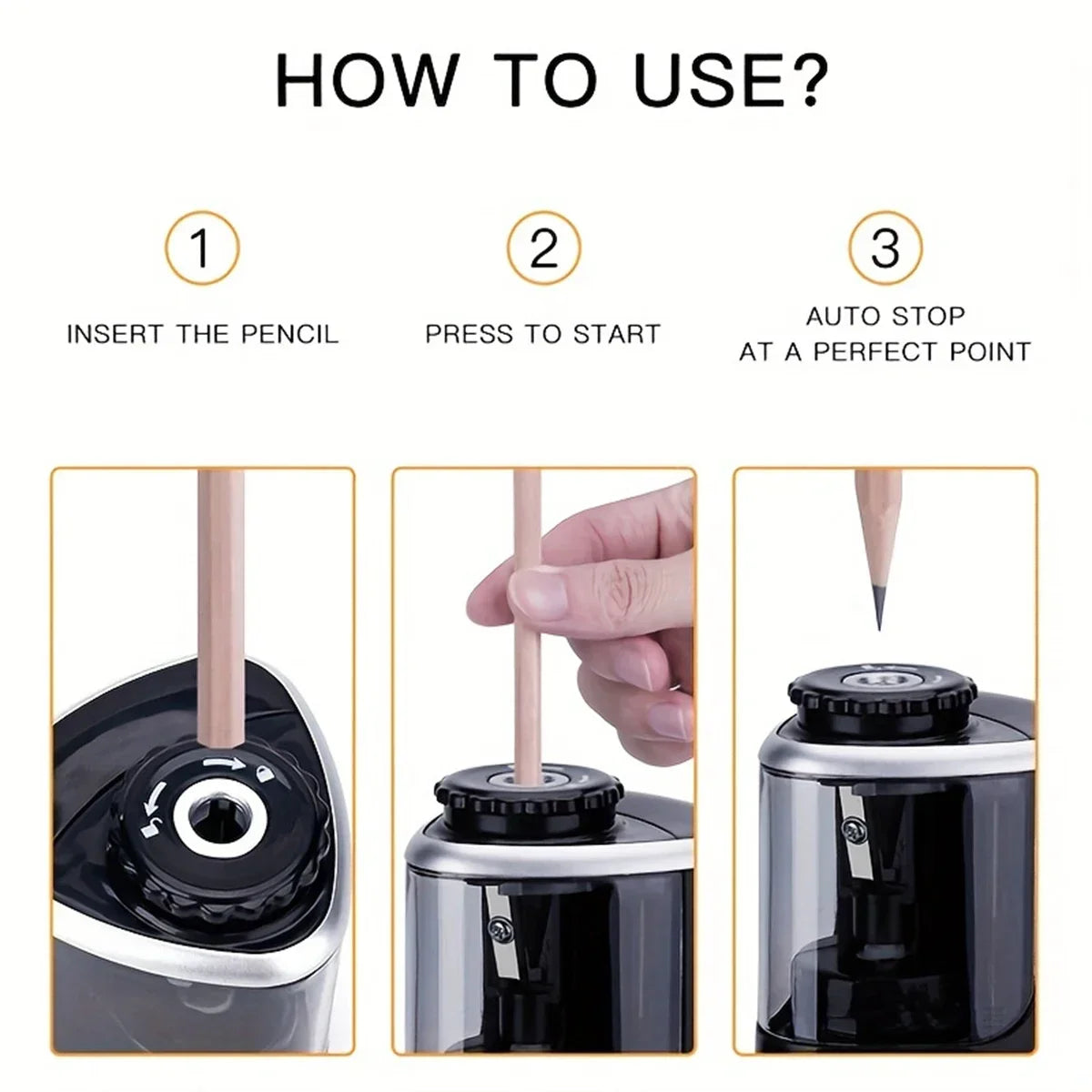 Electric Pencil Sharpener – Fast, Safe & Portable for Students and Offices