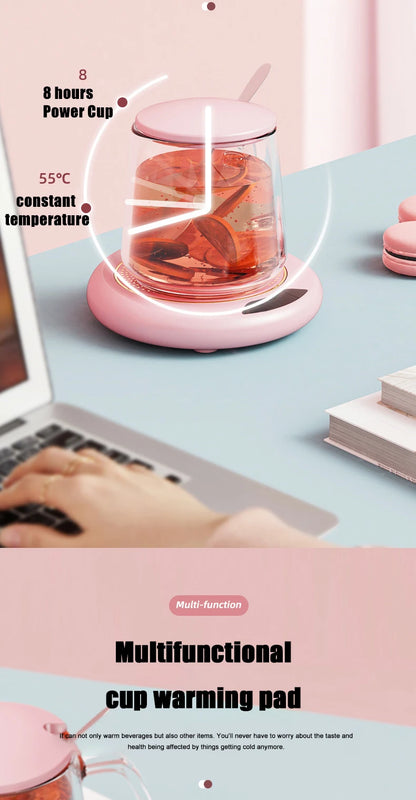 Smart Cup Warmer – USB Heating Coaster with 3 Temperature Settings (55°C)