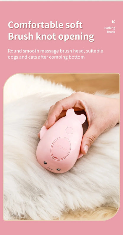 3-in-1 Pet Grooming Brush – Electric Steam Comb & Massage Tool