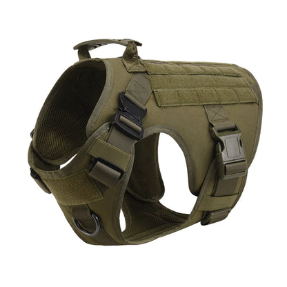 Military Dog Harness Set – Tactical Vest with Leash for Large Dogs