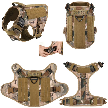 Military Dog Harness Set – Tactical Vest with Leash for Large Dogs