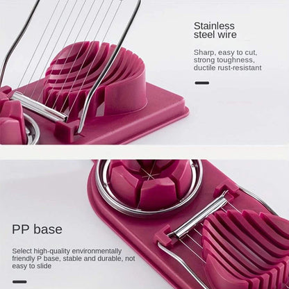 Stainless Steel Egg Cutter – Dual-Purpose Wire Slicer with Base