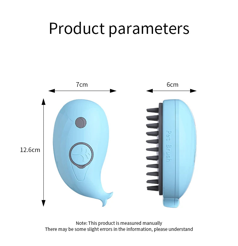 3-in-1 Pet Grooming Brush – Electric Steam Comb & Massage Tool