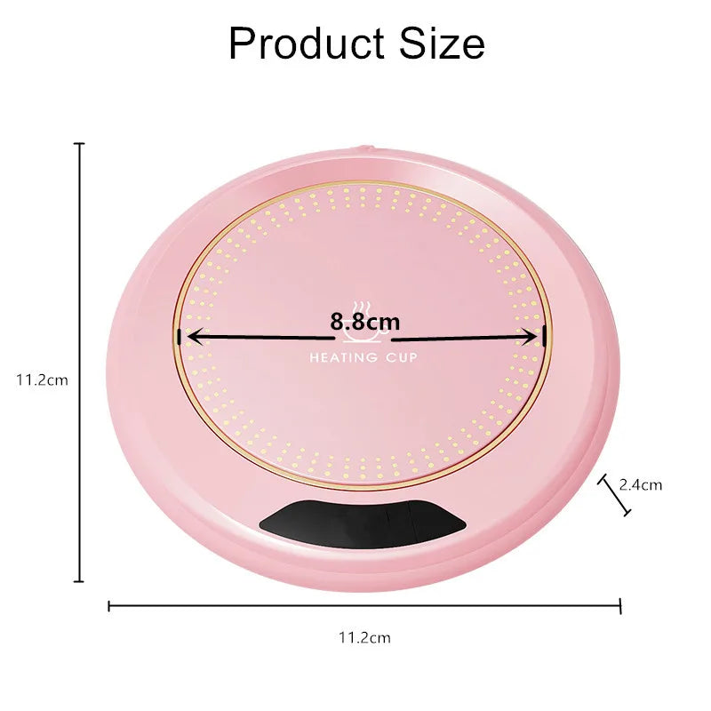 Smart Cup Warmer – USB Heating Coaster with 3 Temperature Settings (55°C)