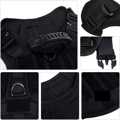Military Dog Harness Set – Tactical Vest with Leash for Large Dogs